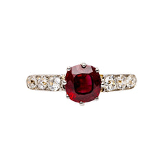 Edwardian Ruby and Diamond Engagement Ring