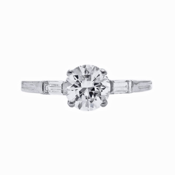 A Pretty and Authentic Mid Century Platinum and Diamond Engagement Ring | Fairfield Woods