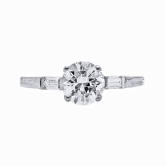 A Pretty and Authentic Mid Century Platinum and Diamond Engagement Ring | Fairfield Woods