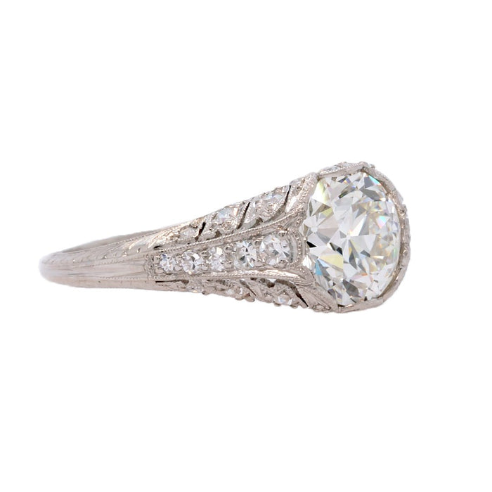 A Magnificent and Authentic Edwardian Era Platinum and Diamond Engagement Ring