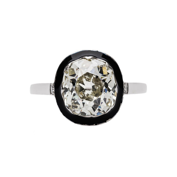 Edwardian Diamond and Enamel Engagement Ring
