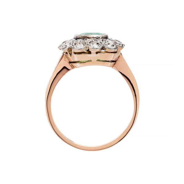 Antique Art Deco Diamond & Emerald Engagement Ring | Hatherly
