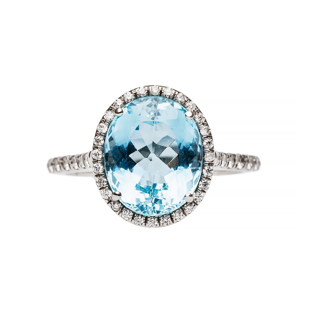 Sky Blue Aquamarine Engagement Ring
