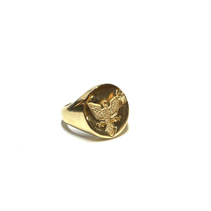 10015061 Custom Ladies Family Crest 18k YG Signet Ring