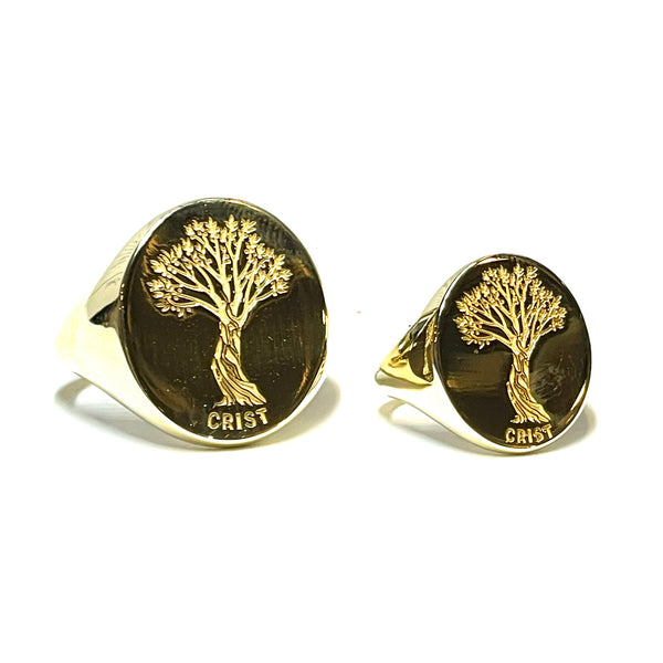 His & Her 18k Yellow Gold Signet Rings