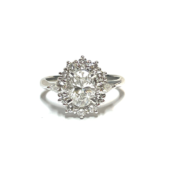 10015153 Vintage Platinum Oval Cluster Mounting