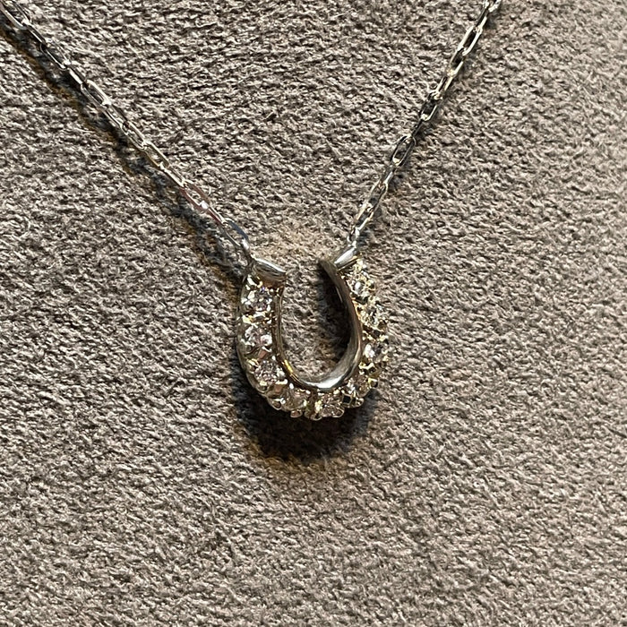 White Gold & Diamond Horseshoe Pendant