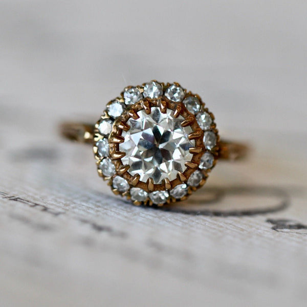 A Magnificent Vintage Inspired 18k Rose Gold and Diamond Halo Ring | Amberwood
