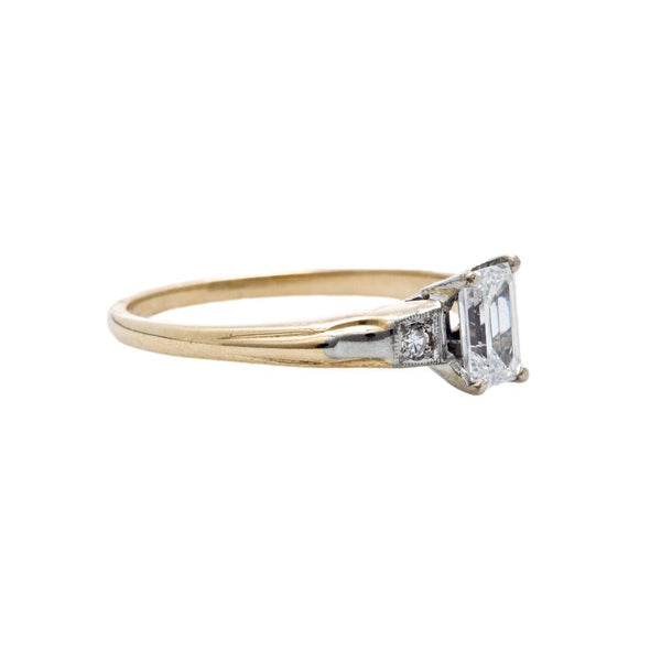 A Lovely Two-Tone 14 Karat Gold and Diamond Retro Era Engagement Ring | Kenyon