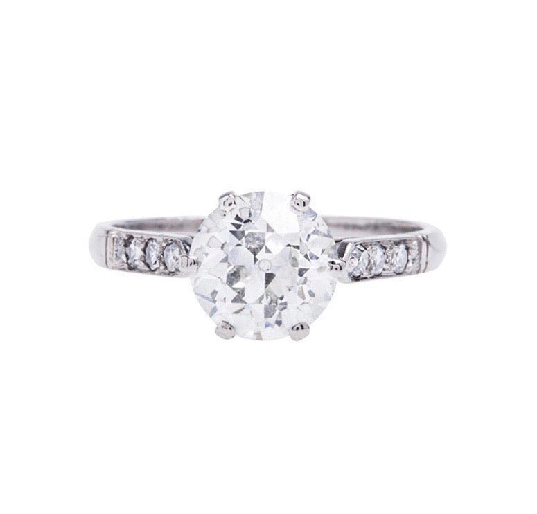 A Stunning Authentic Platinum and Diamond Edwardian Era ring