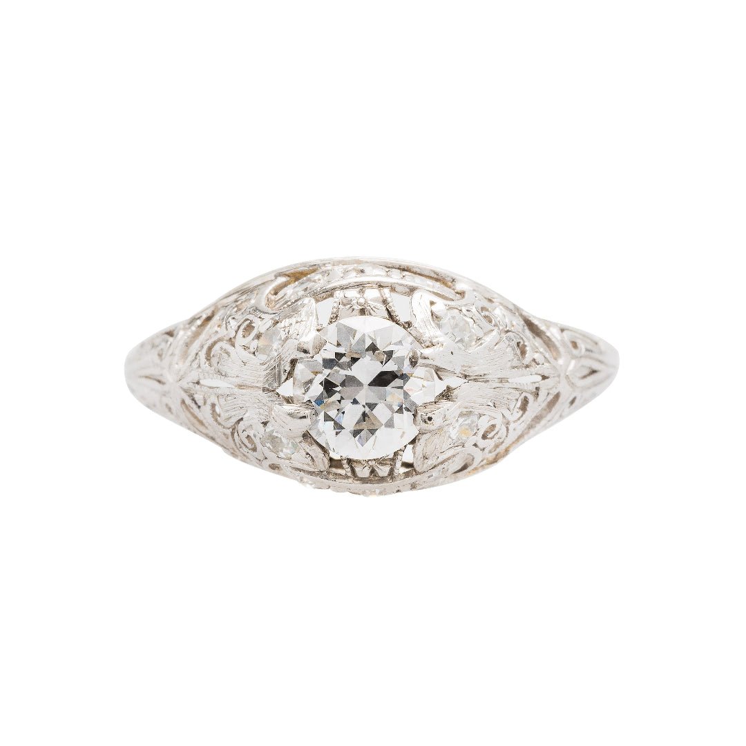 Authentic Edwardian Era Platinum and Diamond Engagement Ring