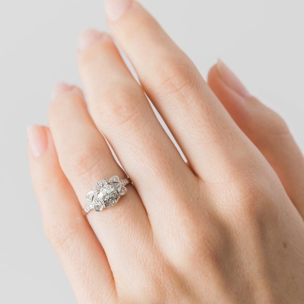 Decadent Authentic Art Deco and Diamond Engagement Ring | Montemar