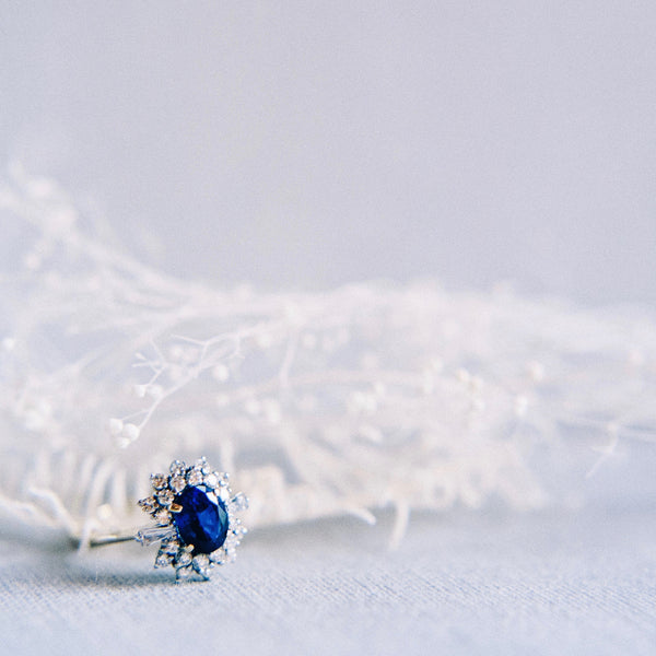 A Dazzling Vintage Sapphire and Diamond Halo Ring | Lake Shore