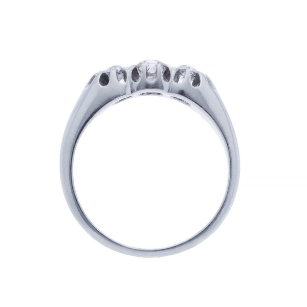 A Charming and Authentic Art Deco Platinum and Diamond Three Stone Ring | Olmwood