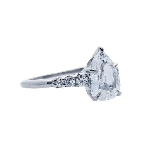 Fabulous and Authentic Art Deco Pear Shaped Diamond Antique EngagementRing | Palm Beach