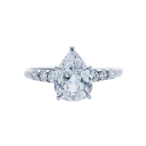 Fabulous and Authentic Art Deco Pear Shaped Diamond Antique EngagementRing | Palm Beach
