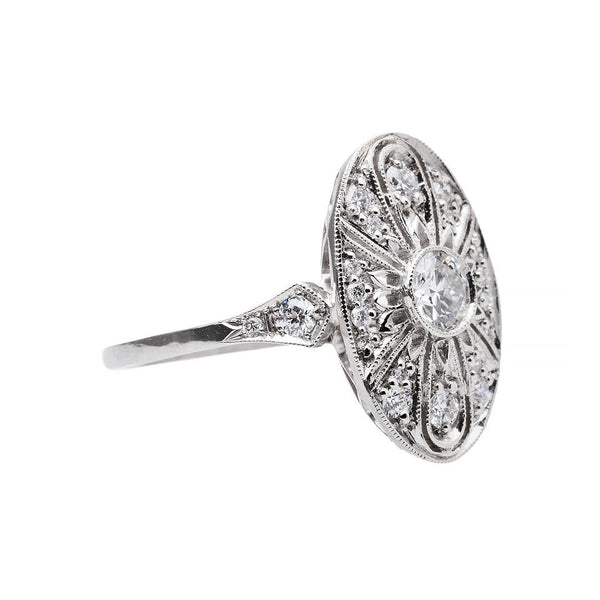 Edwardian style diamond engagement ring