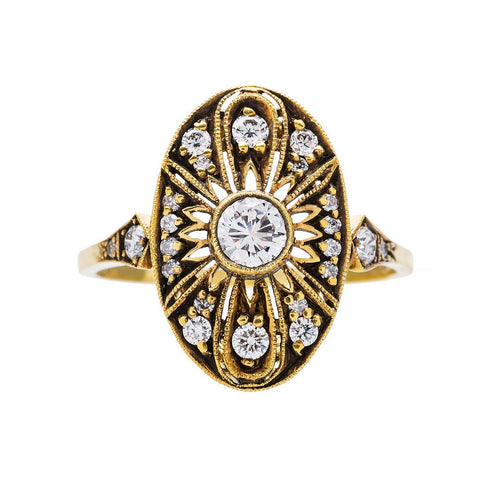 Edwardian style diamond engagement ring