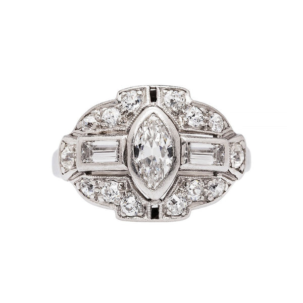 Geometric Art Deco Engagement Ring