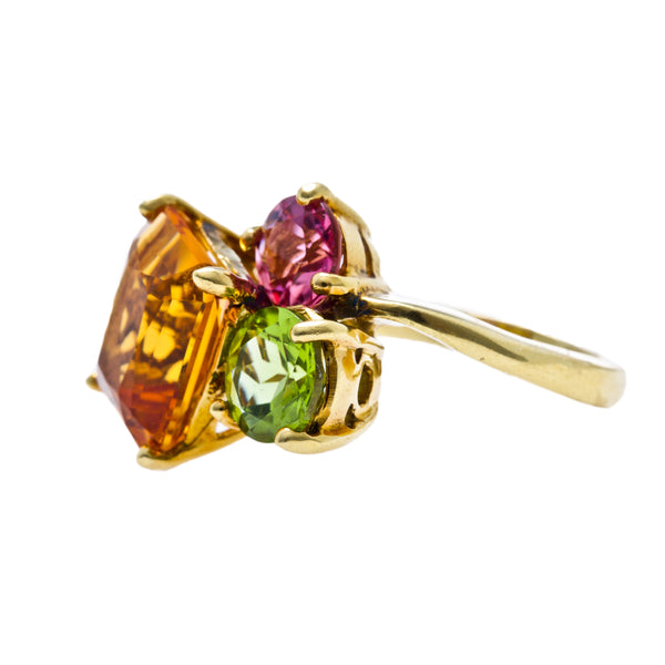 A Bold and Colorful Authentic 1970's Cocktail Ring | Raydell