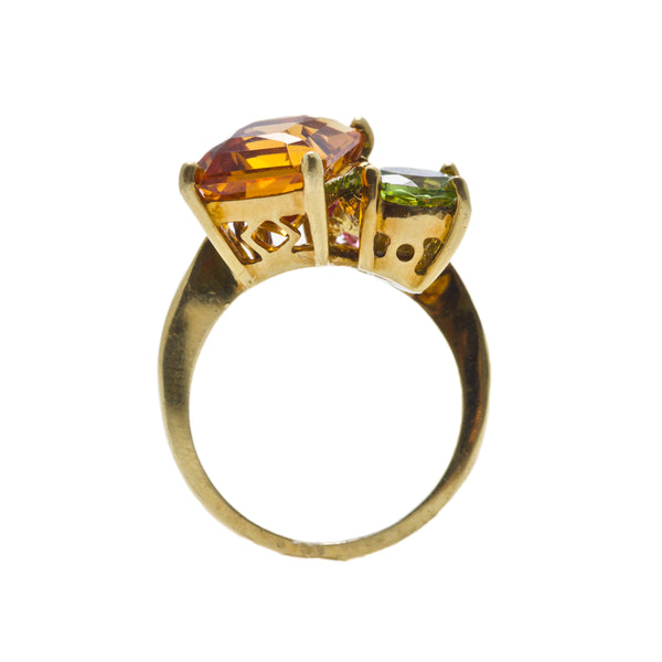 A Bold and Colorful Authentic 1970's Cocktail Ring | Raydell