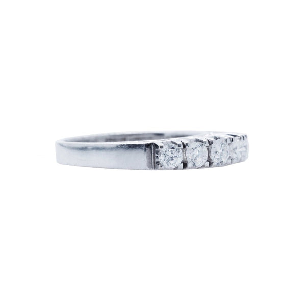 A Classic 14k White Gold and Diamond Modern Band | Ross Bay