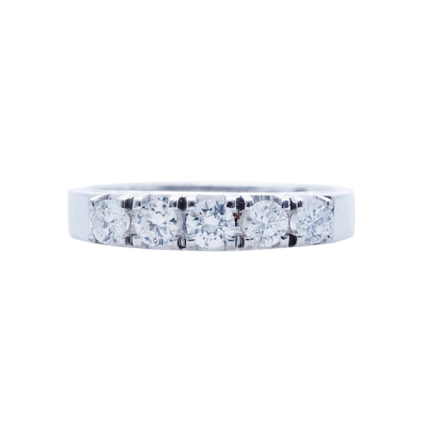 A Classic 14k White Gold and Diamond Modern Band | Ross Bay