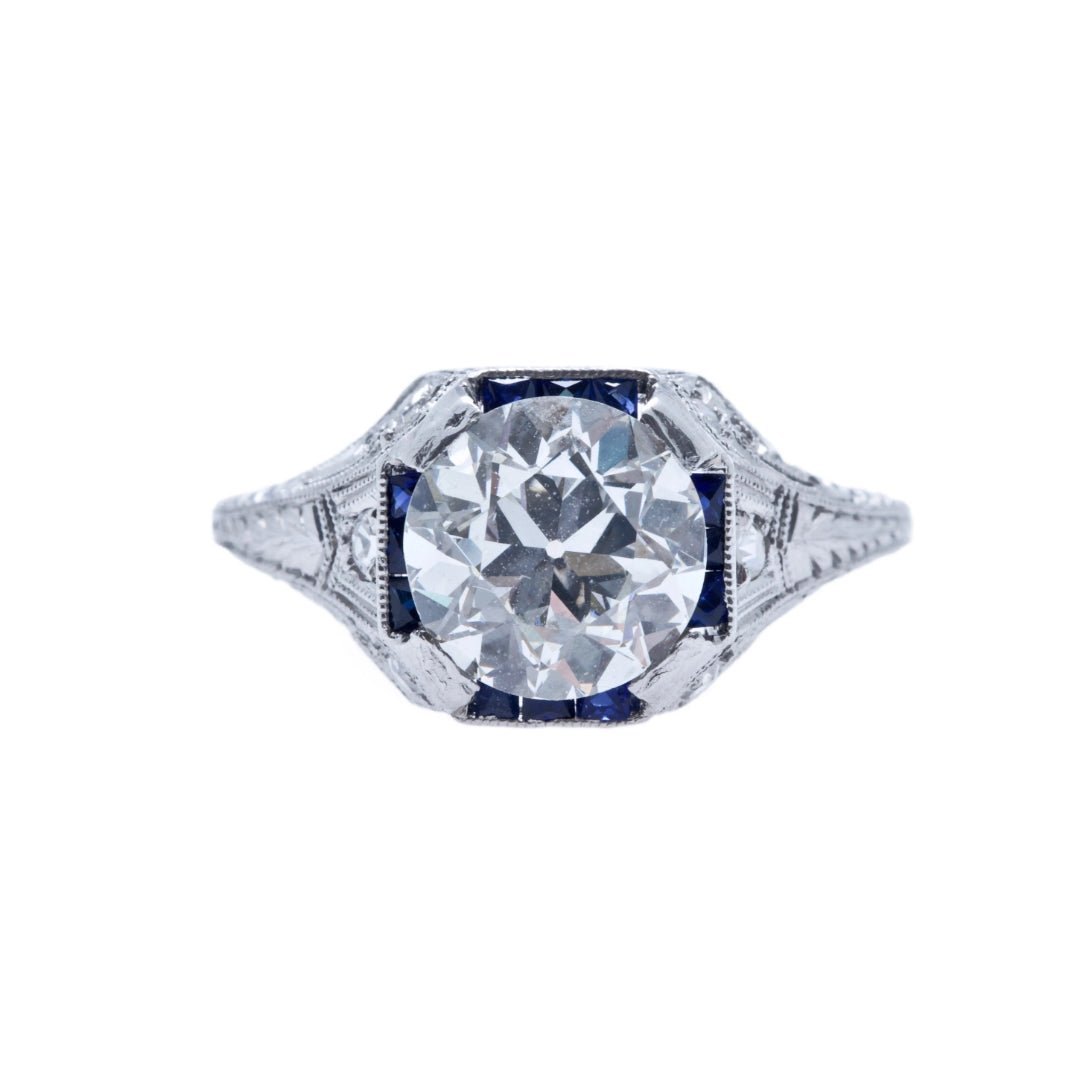 Edwardian Engagement Ring Diamond Platinum Antique Engagement Ring