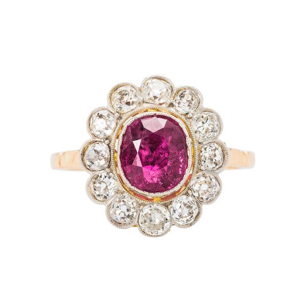 Early Edwardian Unheated Ruby Engagement Ring | Woodlands – Trumpet & Horn