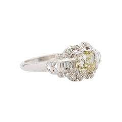 Antique Asscher Cut Diamond Art Deco Engagement Ring | Rolling Ridge