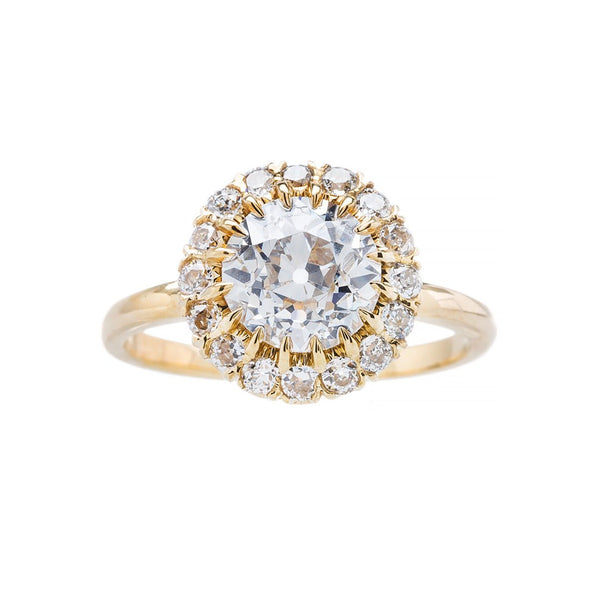 Victorian Inspired Halo Engagement Ring from Downtown Los Angeles