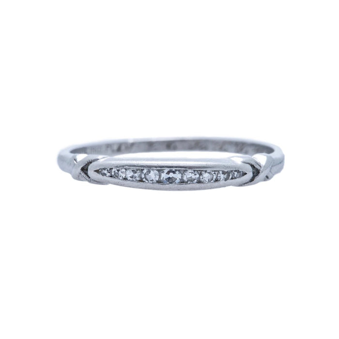 A Perfect Art Deco Platinum and Diamond Wedding Band | Welton