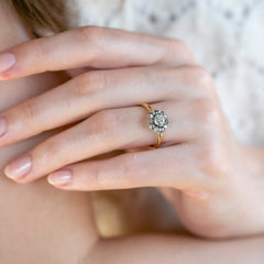 Ultra Low-Profile Victorian Diamond Cluster Engagement Ring | Abermarle