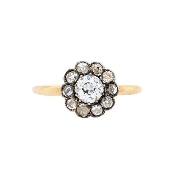 Ultra Low-Profile Victorian Diamond Cluster Engagement Ring | Abermarle