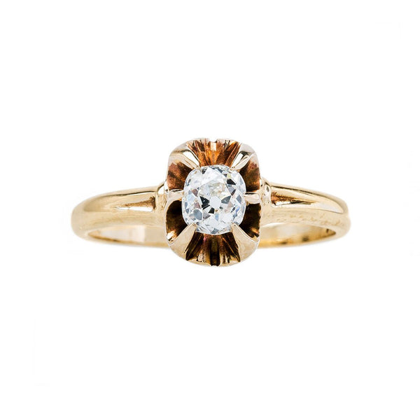 Old Mine Cut Diamond Vintage Victorian Engagement Ring