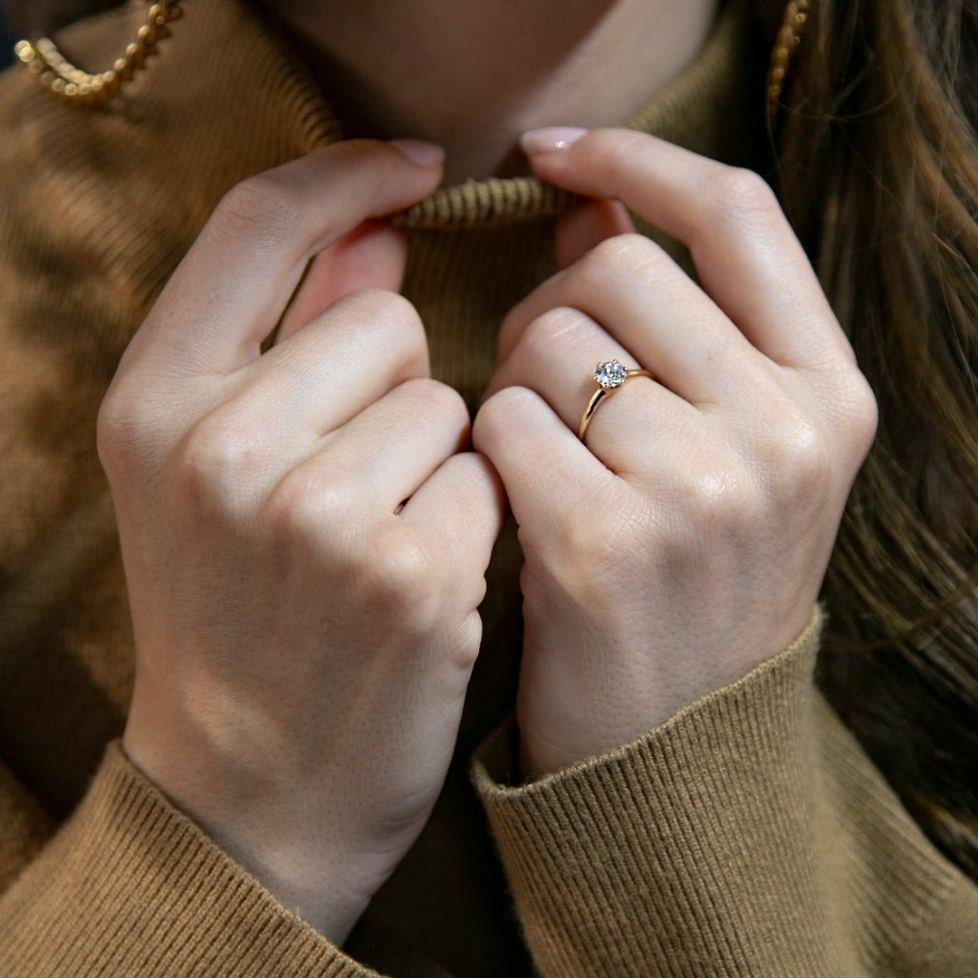 A Lovely Victorian Era 18K Rose Gold and Diamond Engagement Ring | Adbury