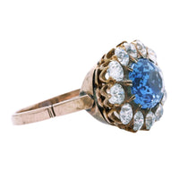 An Unbelievable Victorian Era Yellow Gold, Sapphire and Diamond Cluster Ring | Ainsworth