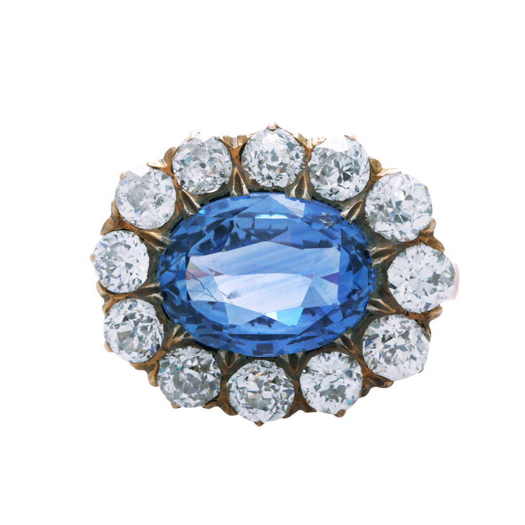 An Unbelievable Victorian Era Yellow Gold, Sapphire and Diamond Cluster Ring | Ainsworth