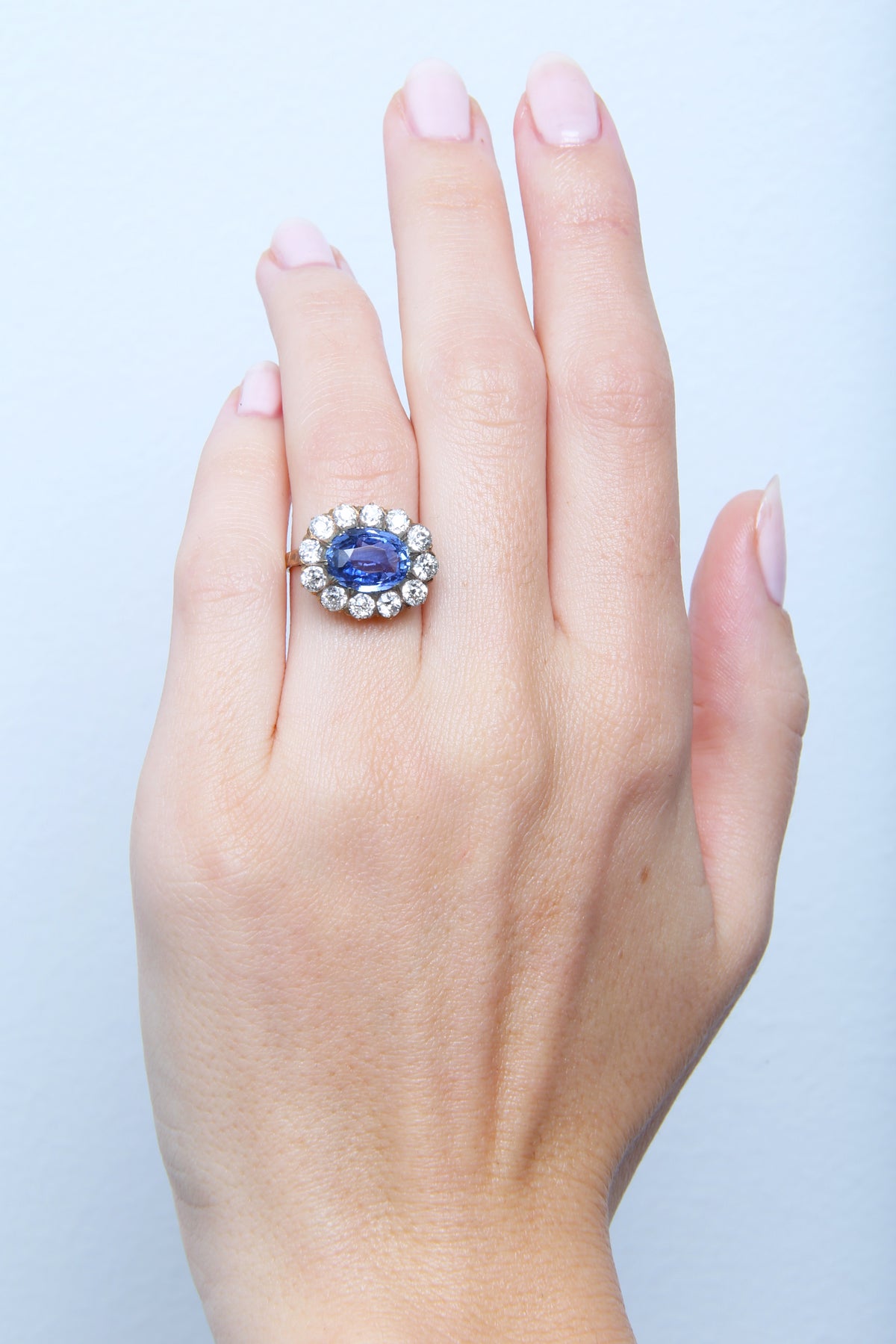 An Unbelievable Victorian Era Yellow Gold, Sapphire and Diamond Cluster Ring | Ainsworth