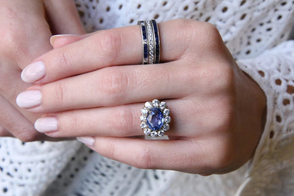 An Unbelievable Victorian Era Yellow Gold, Sapphire and Diamond Cluster Ring | Ainsworth