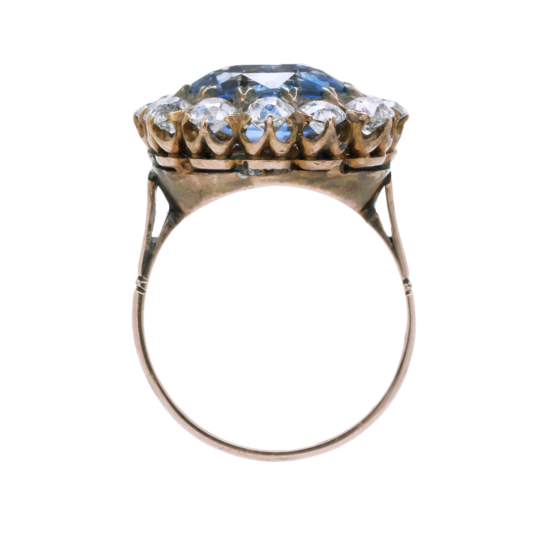 An Unbelievable Victorian Era Yellow Gold, Sapphire and Diamond Cluster Ring | Ainsworth