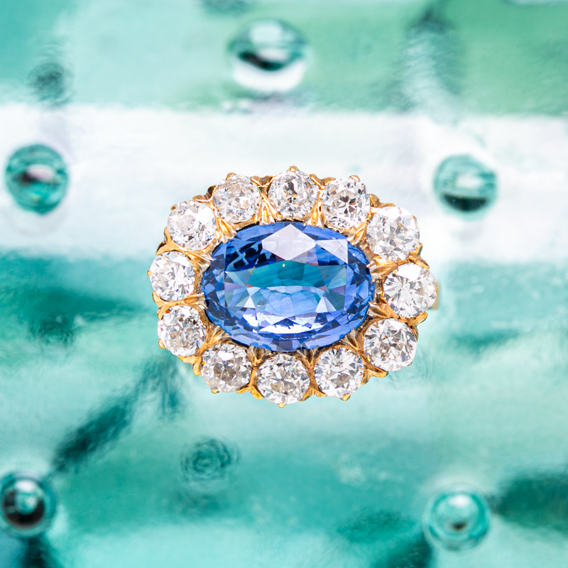 An Unbelievable Victorian Era Yellow Gold, Sapphire and Diamond Cluster Ring | Ainsworth