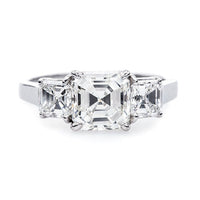 Sleek and Modern Platinum Three Stone Ring | Alden Drive from Trumpet & Horn