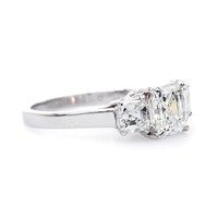 Sleek and Modern Platinum Three Stone Ring | Alden Drive from Trumpet & Horn