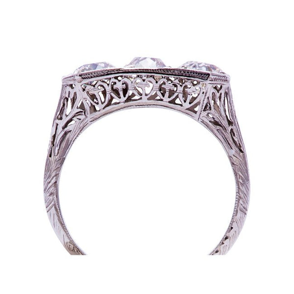 Vintage Three Stone Diamond Engagement Ring | Edwardian Three Stone Engagement Ring