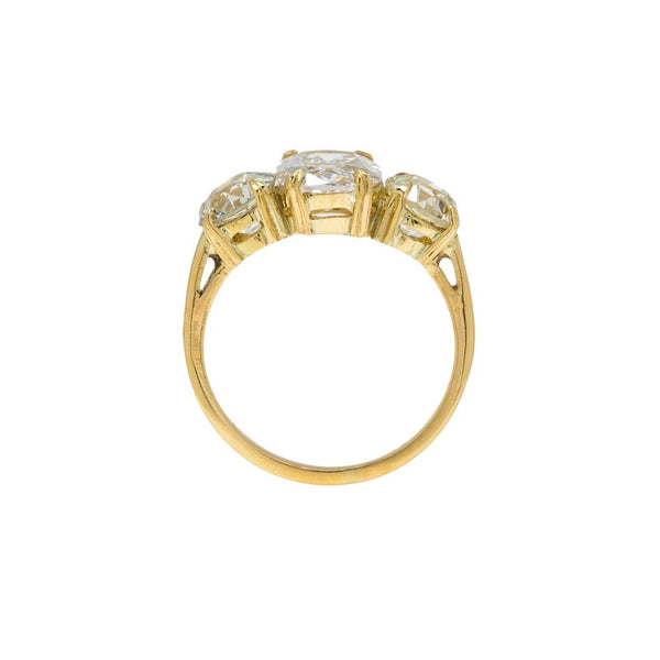 Magnificent Three-Stone Ring with Elongated Cushion Diamond | Arcadia