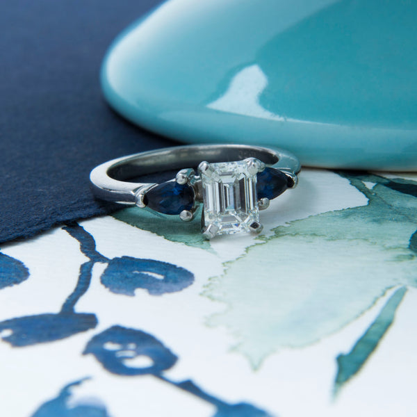 A Timeless and Beautiful Modern Era Platinum, Diamond and Sapphire Ring | Arrow Lake