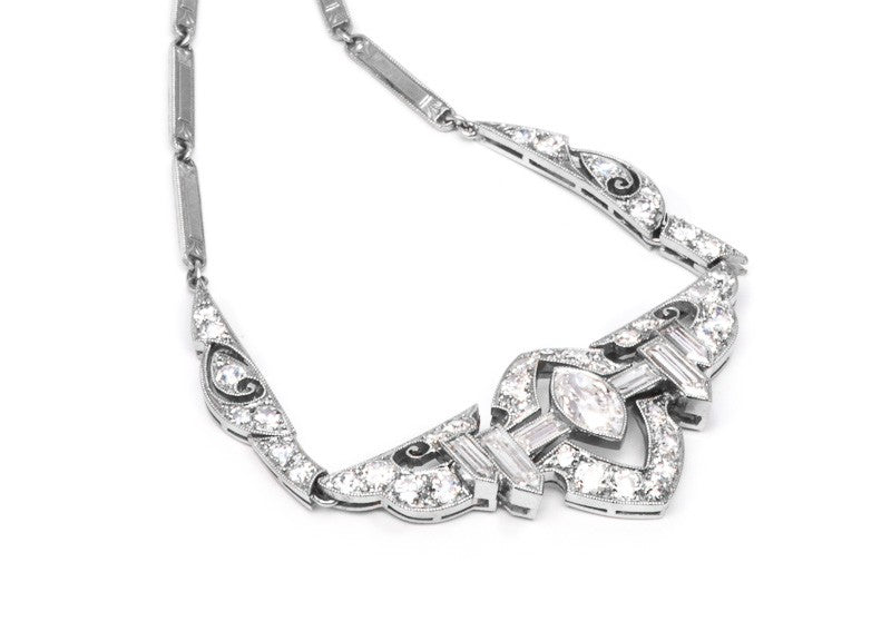Art Deco Diamond Necklace circa 1925 | BADA