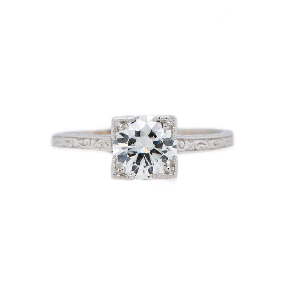 Classic Diamond Solitaire with Gorgeous Hand-Engraving | Ashboro