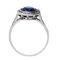 Edwardian Sapphire Engagement Ring with Diamond Halo | Ashbury Heights from Trumpet & Horn